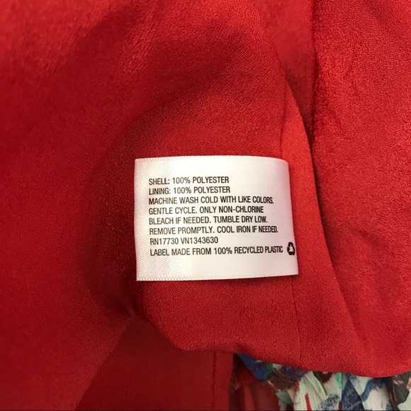 🎈AVA & VIV Red Floral 3/4 Sleeve Flowy Plus Size 2X - Picture 7 of 8